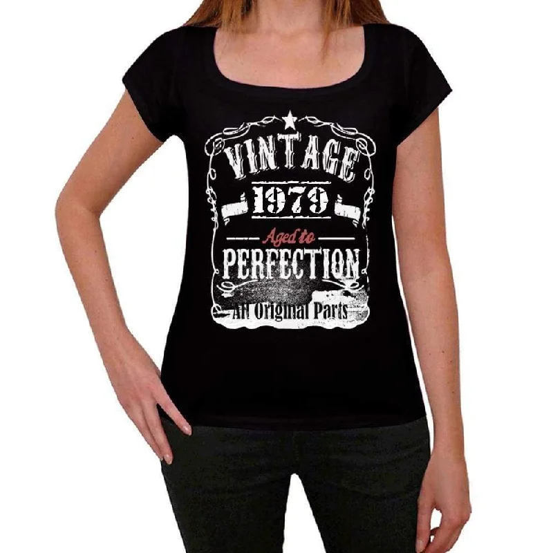 1979 Vintage Aged to Perfection Women's T-shirt Black Birthday Gift 00492