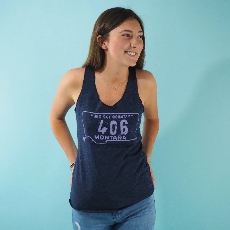 (406) License Plate Tank Top