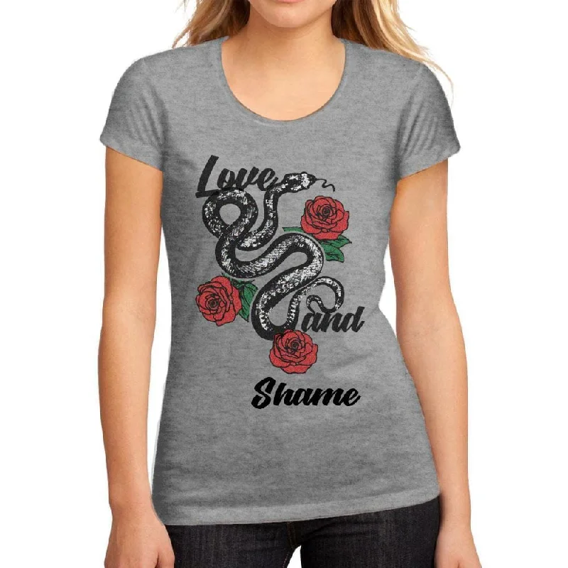 Women's Low-Cut Round Neck T-Shirt Love and Shame Grey Marl