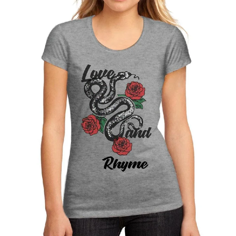 Women's Low-Cut Round Neck T-Shirt Love and Rhyme Grey Marl