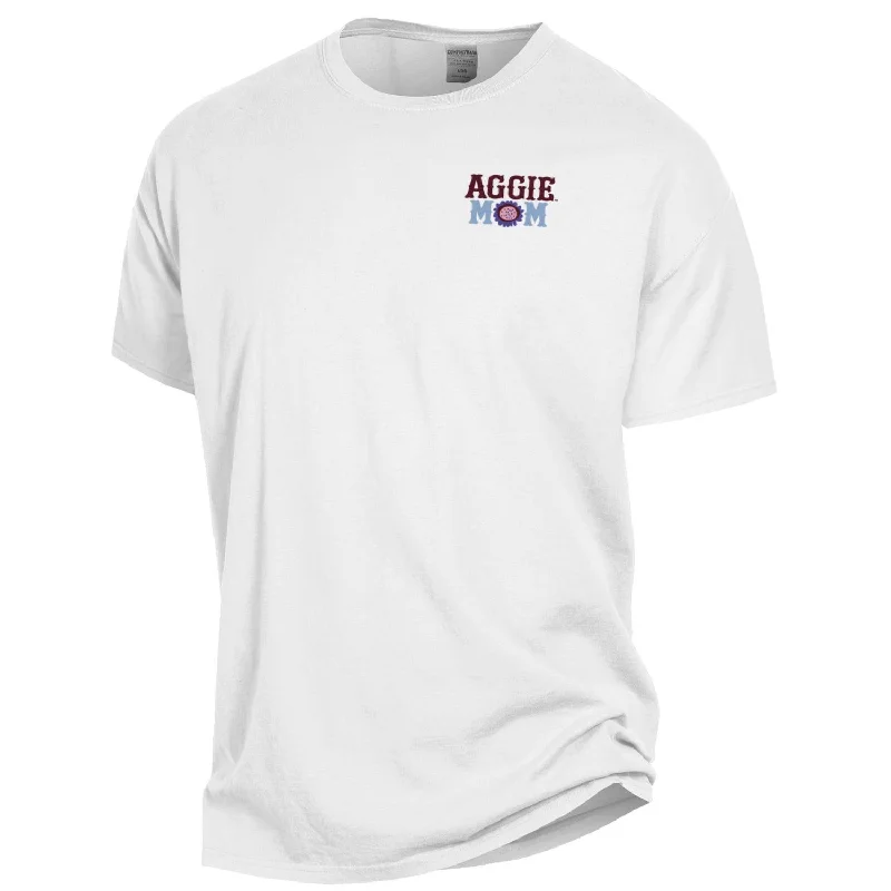 Aggie Mom - Comfort Wash SS Tee - White