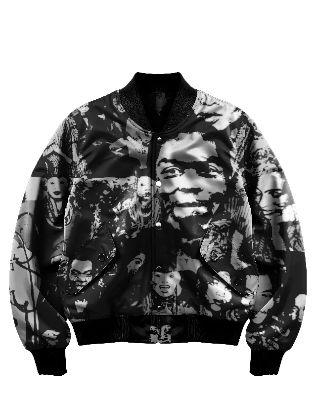 Ashluxe Fela Culture Mosaic Bomber Black