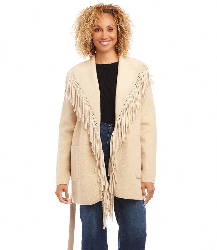 Belted Fringe Jacket