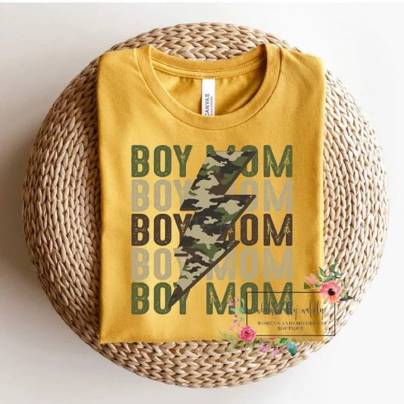 Boy Mom (camo lightning bolt)