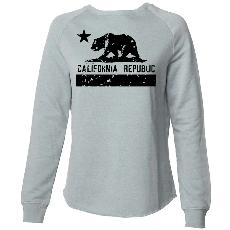 California Flag Black Print Silhouette Super Soft Crewneck Sweater