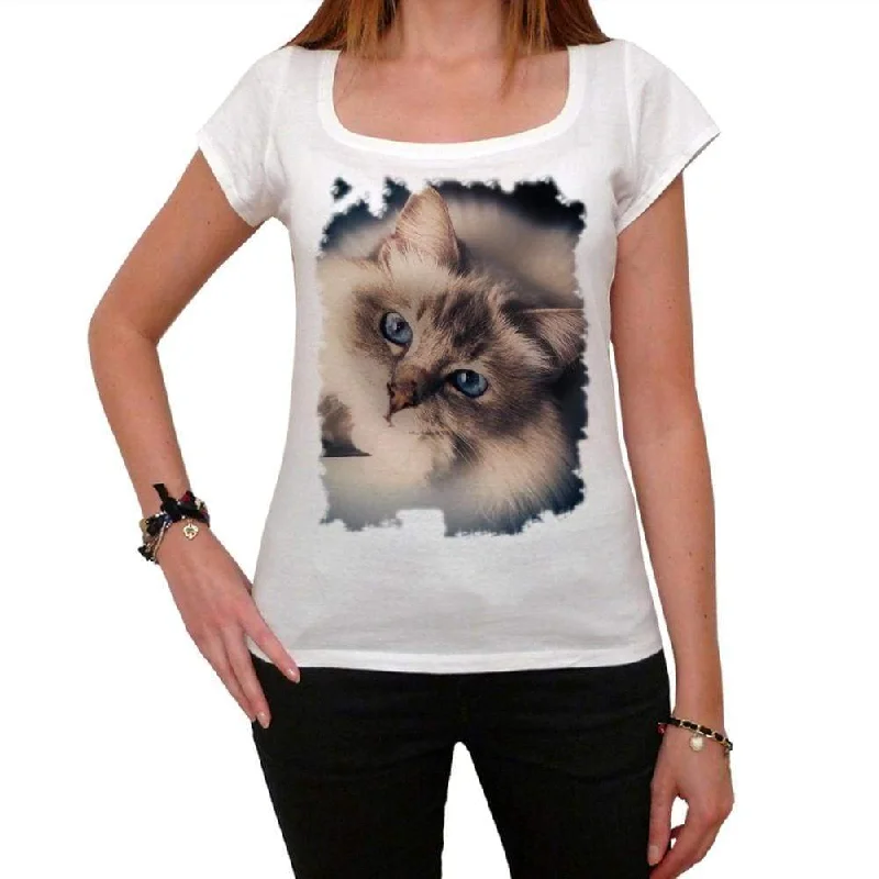 Cat face, Tshirt, White Women's T-shirt 00222