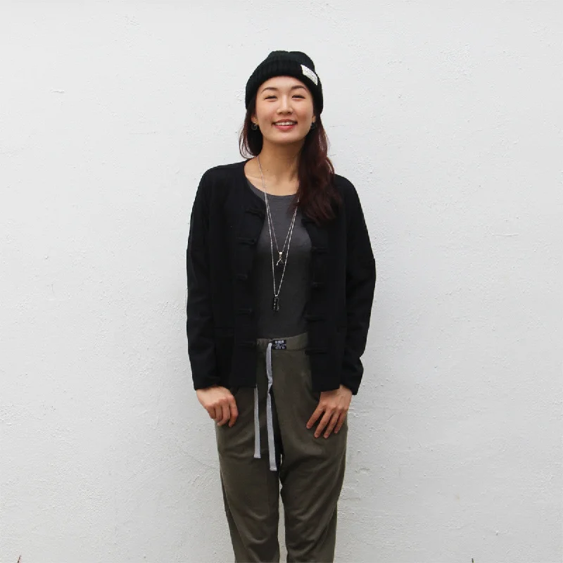 Chinese buttons cardigan (black)