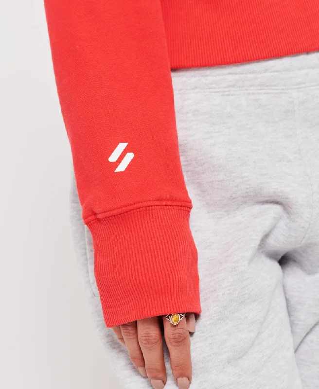 Code Core Sport Crop Box Hood | Hyper Fire Coral