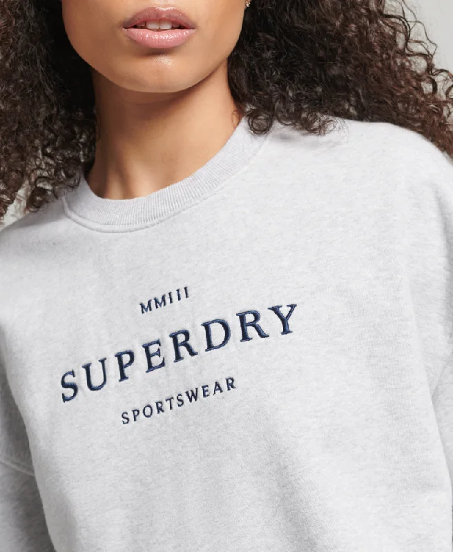 Code Heraldry Oversized Crew Sweatshirt | Cadet Grey Marle