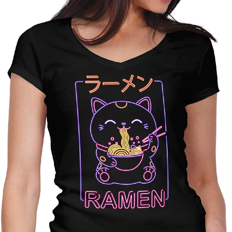 Neon Neko Ramen - Women's V-Neck