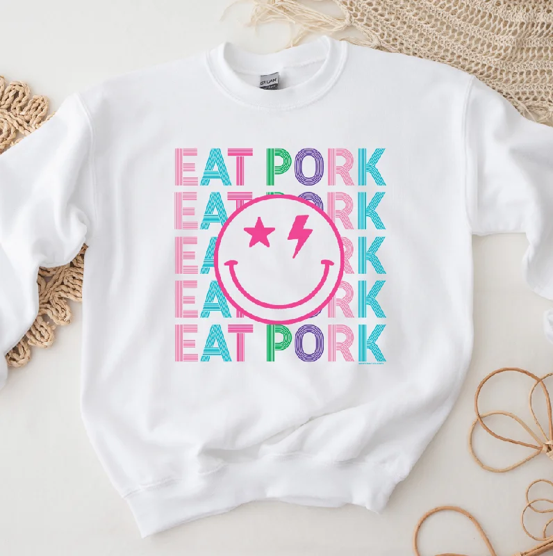 Eat Pork Line Smile Crewneck (S-3XL) - Multiple Colors!