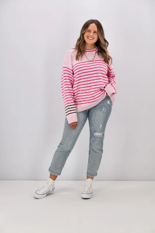 Elm Penny Stripe Knit Powder Pink