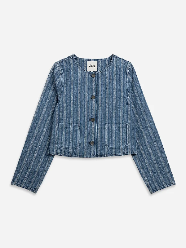 Striped Denim Pocket Jacket