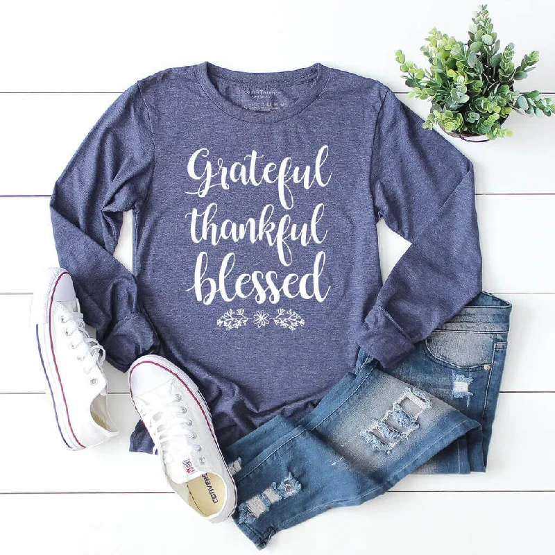 Grateful Thankful Blessed Long Sleeve