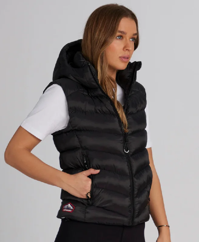 Hooded Fuji Padded Vest | Black