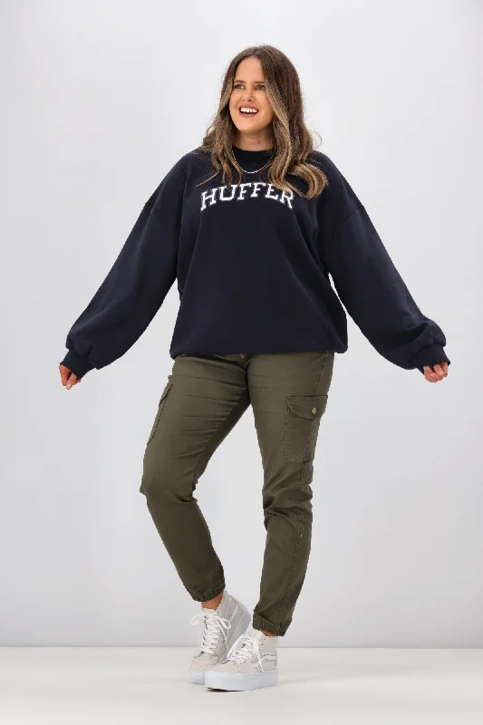 Huffer Womens Girlfriend Crew Circus Alpha Navy