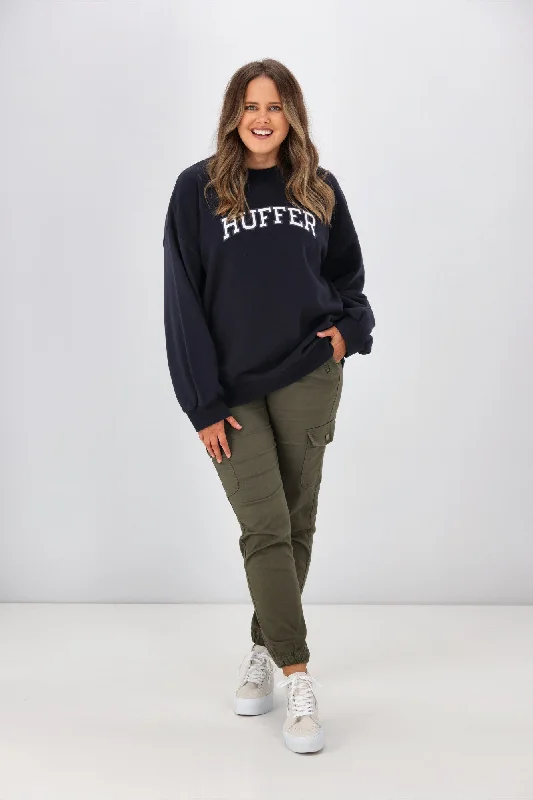 Huffer Womens Girlfriend Crew Circus Alpha Navy