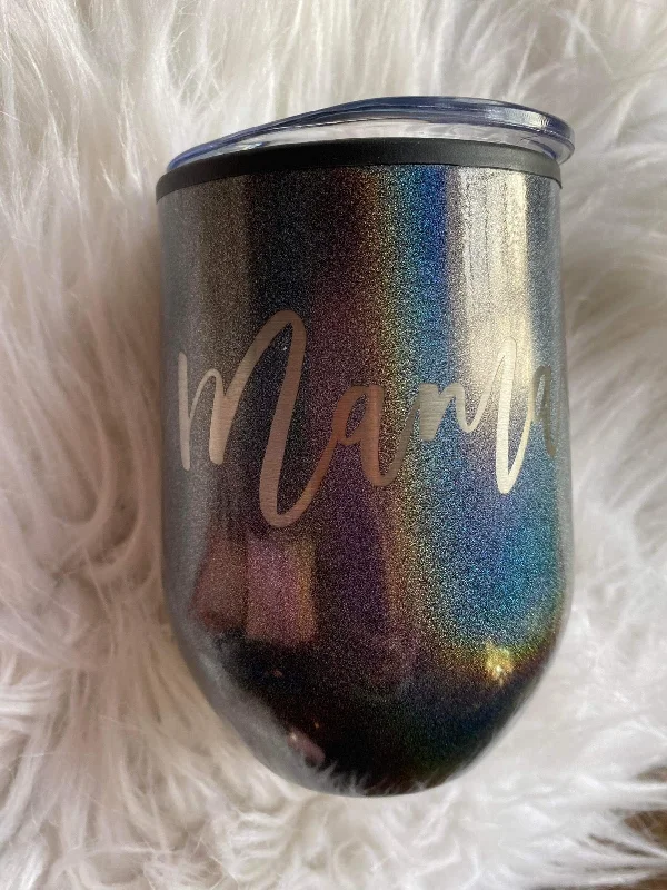 Iridescent Engraved Wine Tumblers (multiple designs)