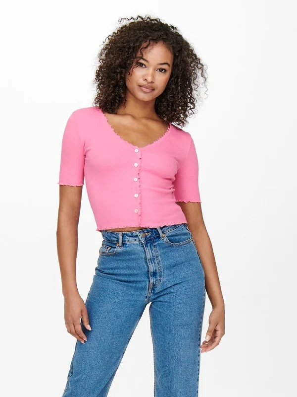 Laila Button Top - Sachet Pink