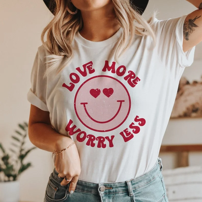 LOVE MORE WORRY LESS | Unisex Crewneck Tshirt