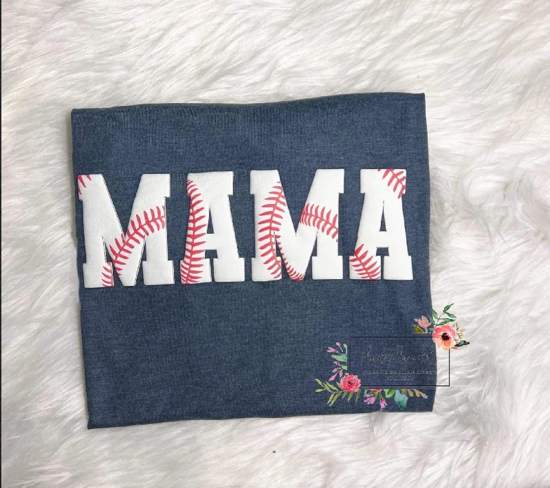 Mama Puff Print Baseball Letters