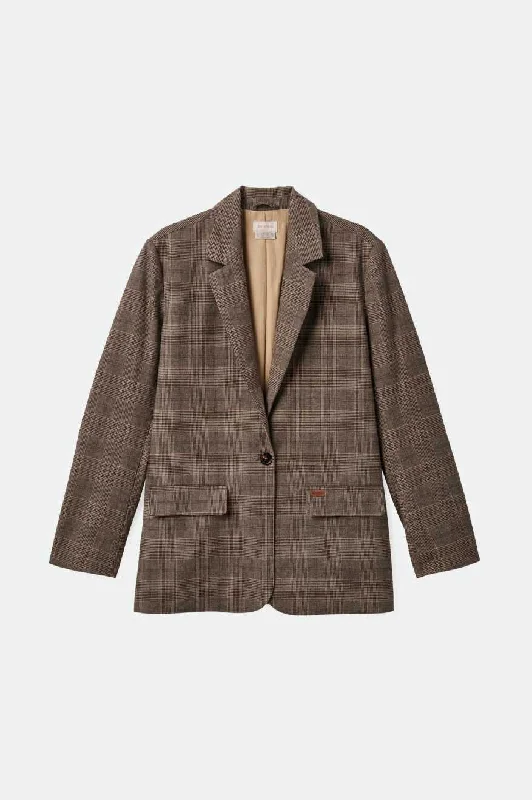 Manhattan Blazer - Brown/Cream Houndstooth