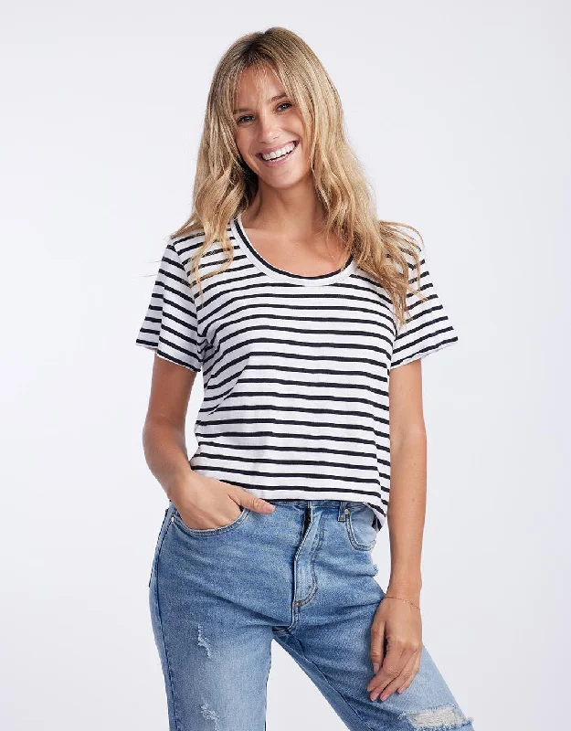 Original Round Neck T-Shirt - Black/White Stripe