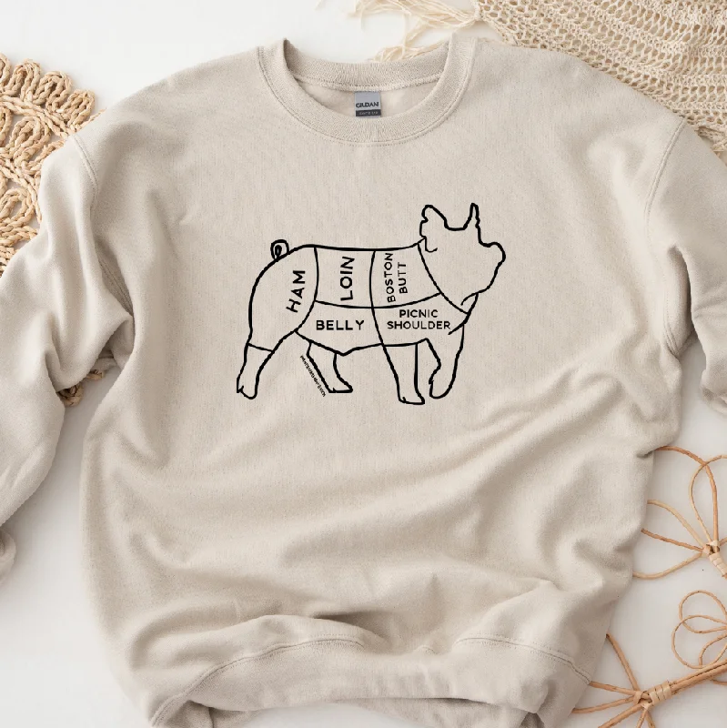 Pork Cuts Black Ink Crewneck (S-3XL) - Multiple Colors!