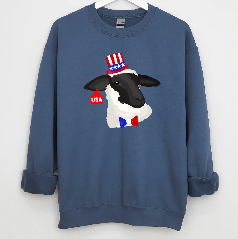 Red White and Blue Lamb Crewneck (S-3XL) - Multiple Colors!