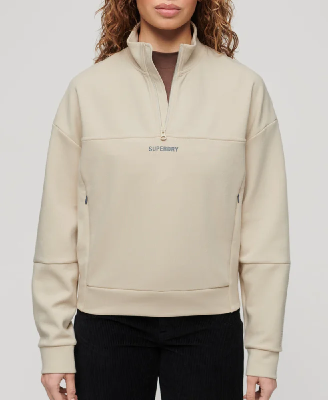 Sport Tech Relaxed Half Zip | Pelican Beige