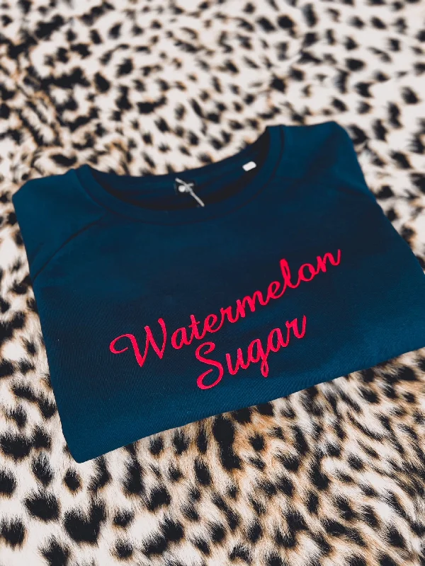 'WATERMELON SUGAR' EMBROIDERED WOMEN'S ORGANIC COTTON DAZZLER SWEATSHIRT - optional embroidery colour