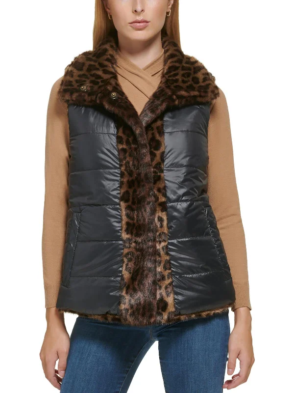 Womens Faux Fur Reversible Vest