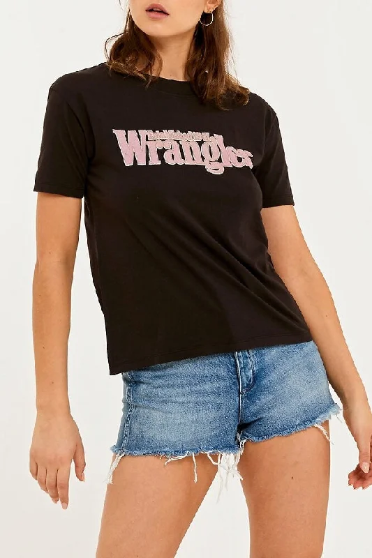 Wrangler Womens Hilton Logo Tee - Worn Black