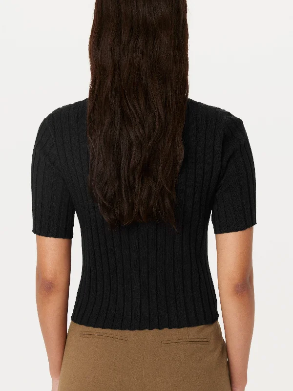 The Knitted Cardigan Top in Black