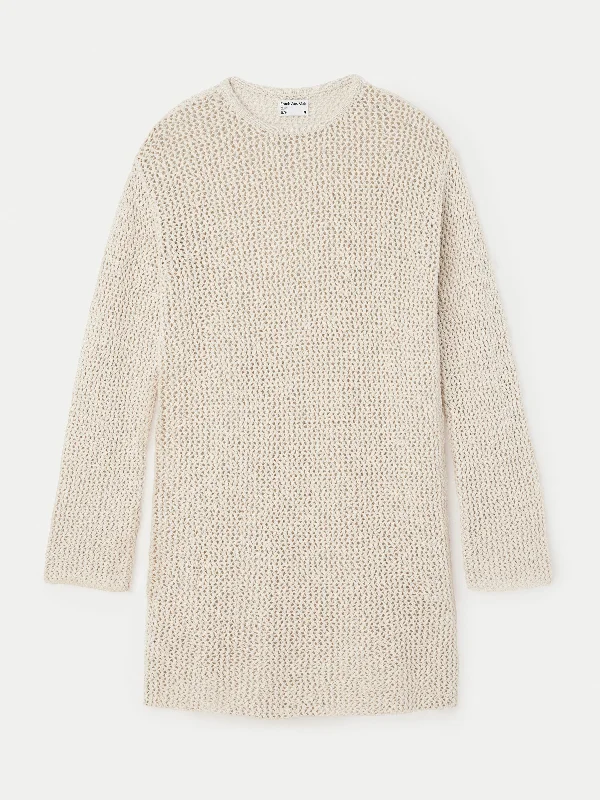 The Openwork Sweater Dress in Oatmeal