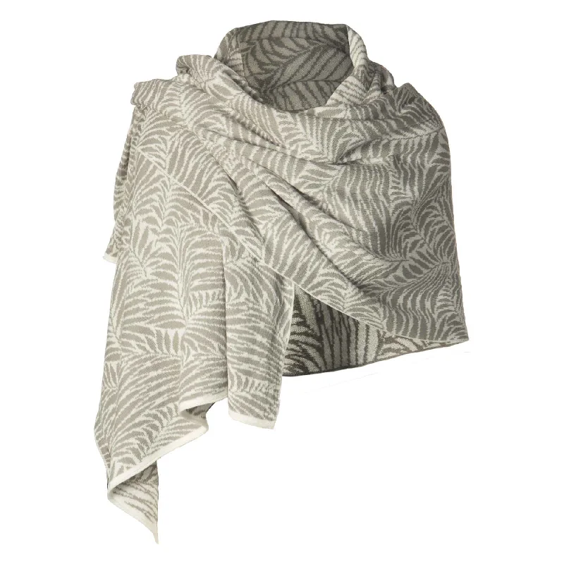 Newgrange Fern Shawl- Grey