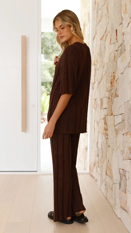 Bayu Knit Top - Brown