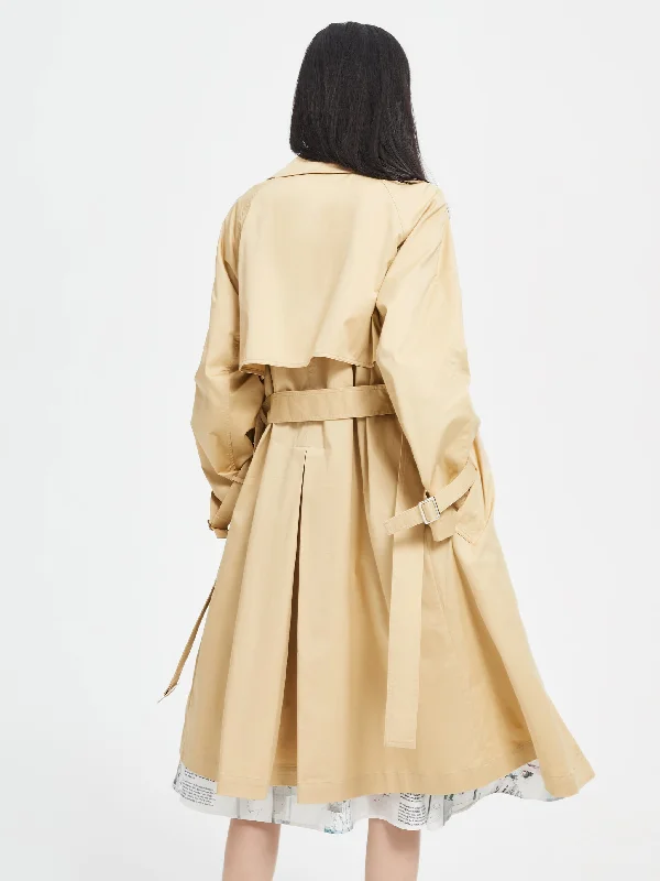 Beige Logo Wrap Trench Coat