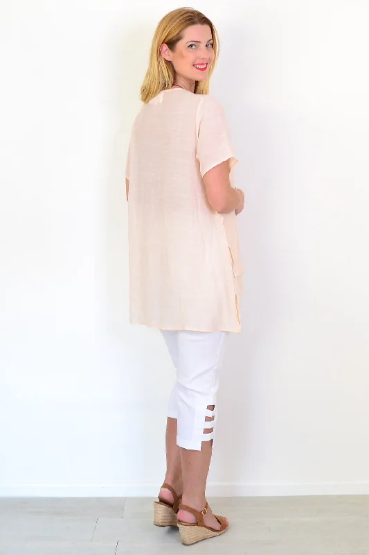 Bisque Weekend Layered Tunic Blouse