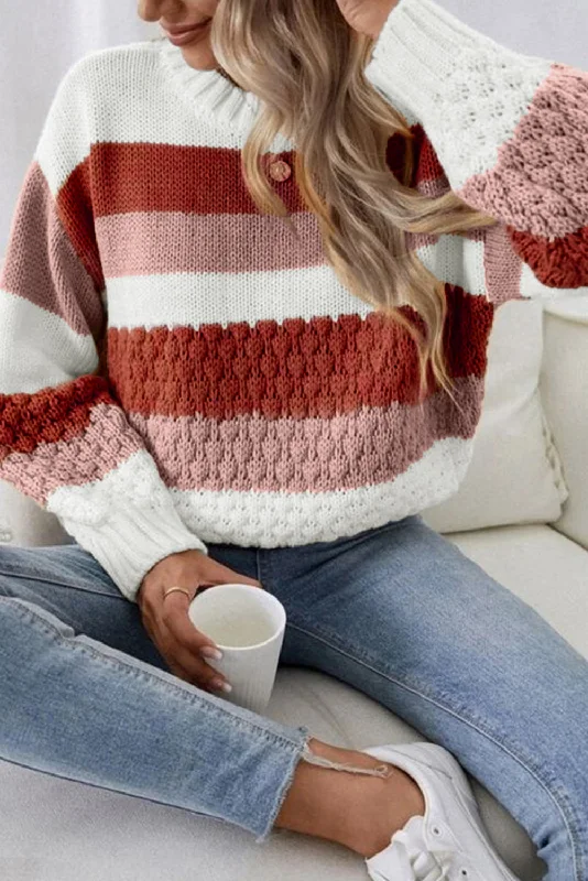 Cable Knit Drop Shoulder Sweater