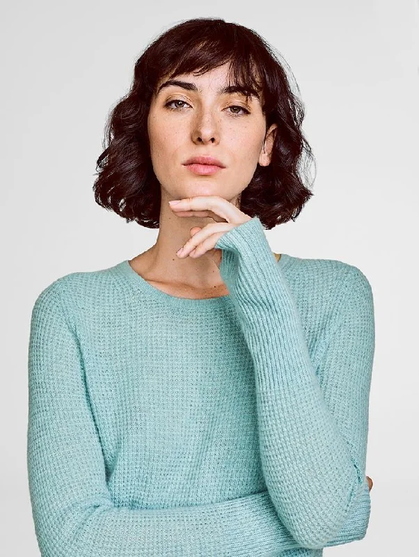 Cashmere Thermal Crewneck (Soft Jade Heather)