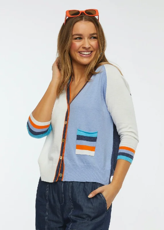 Colorblock V-Neck Cardigan