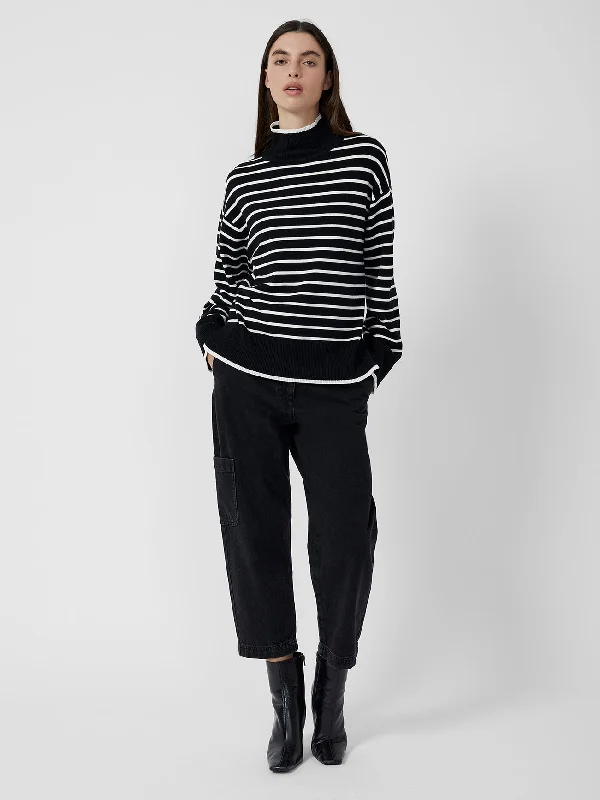 Cordell Stripe Knit Roll Neck Jumper