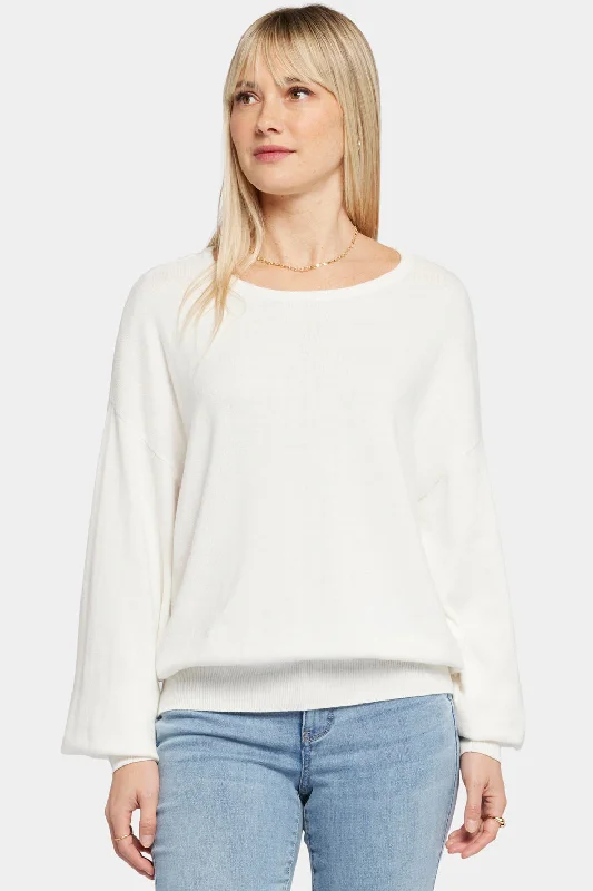 Dolman Sleeved Boatneck Sweater - Ivory