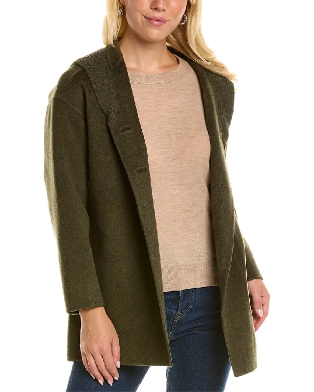 Forte Cashmere Hooded Wool & Cashmere-Blend Coat