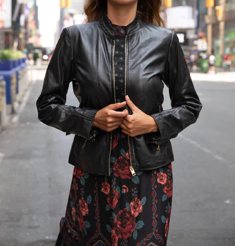 Galina Leather Jacket In Black