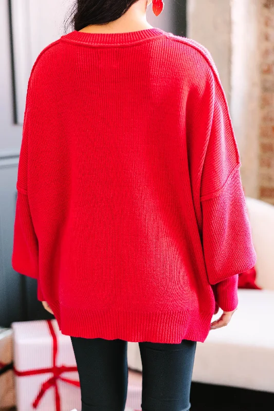 Give You Joy Red Dolman Sweater