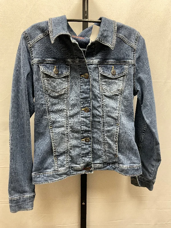 Jacket Denim By Wrangler In Blue Denim, Size: M