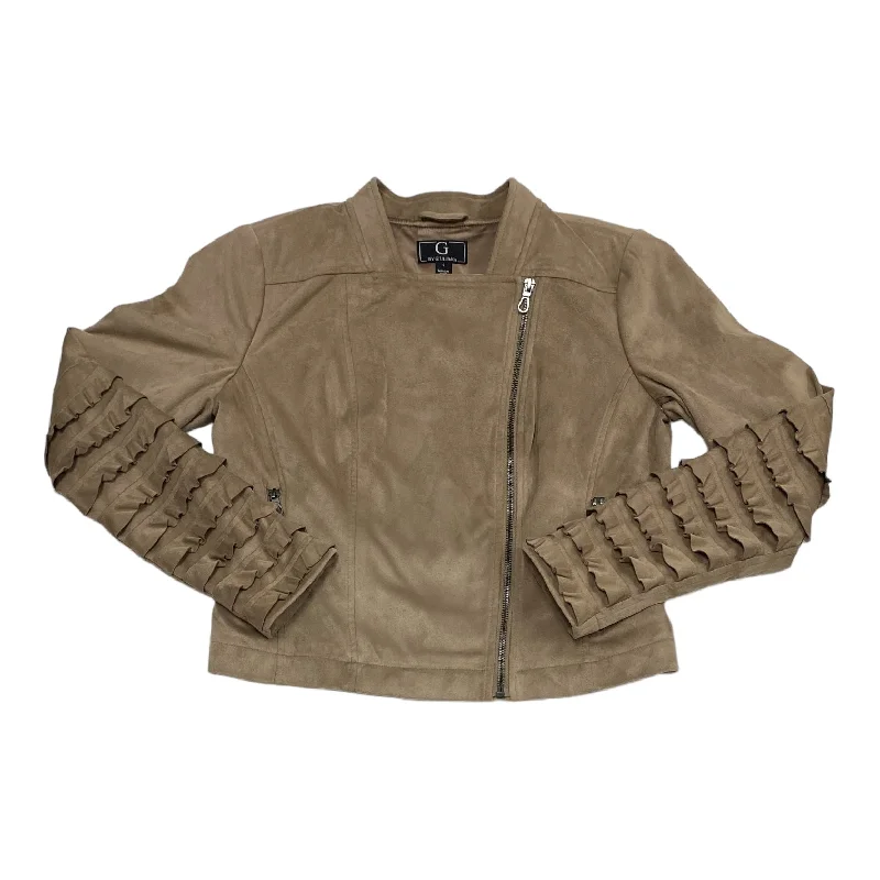 Jacket Moto By Cmc In Taupe, Size: S