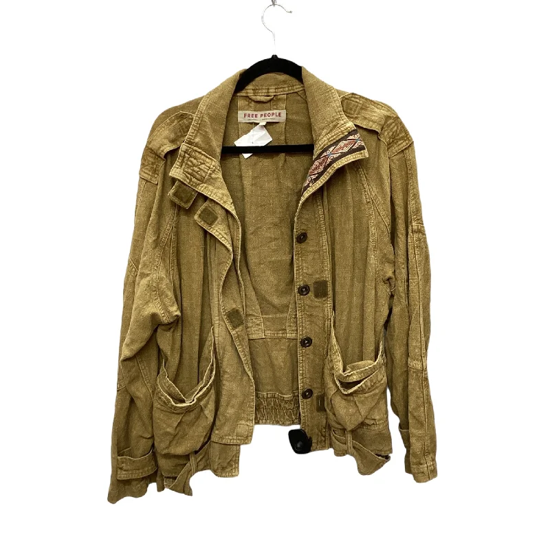 Jacket Shirt By Free People In Tan, Size: S